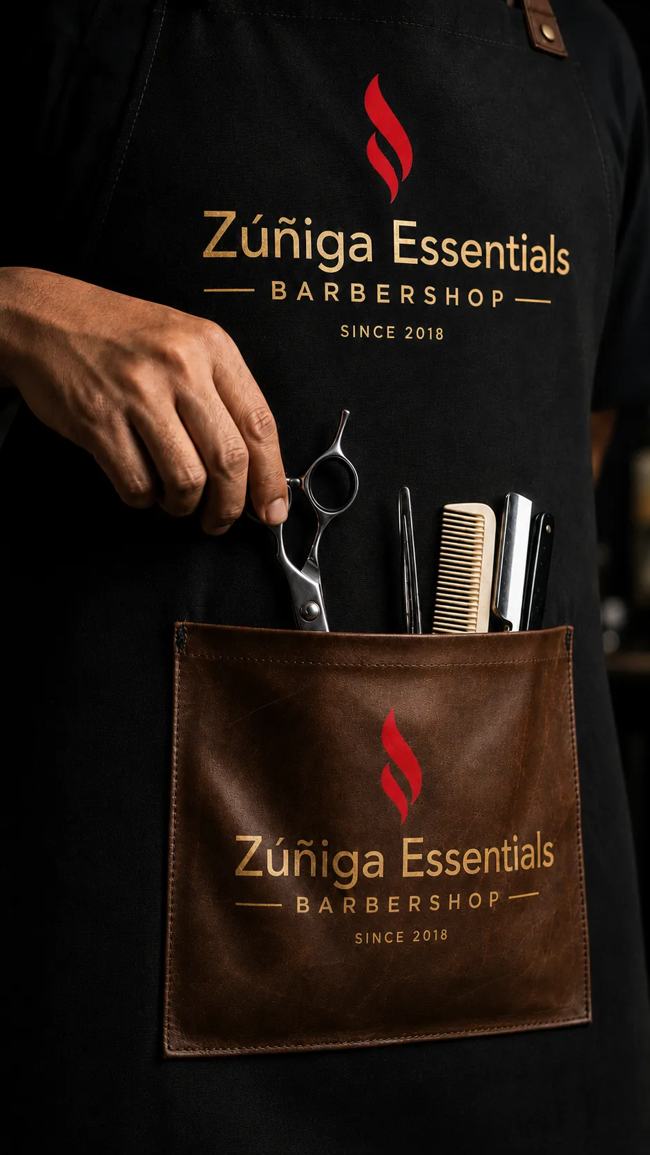 Landingspagina voor een barbershop, een eigen concept van Zúñiga Essentials